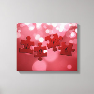 Kärlek Script Puzzle Delar Canvastryck
