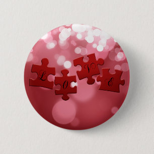 Kärlek Script Puzzle Delar Knapp