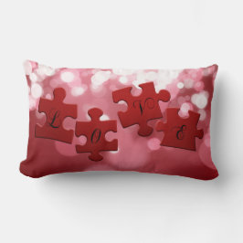 Kärlek Script Puzzle Delar Lumbarkudde