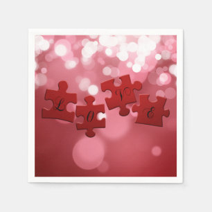 Kärlek Script Puzzle Delar Pappersservett