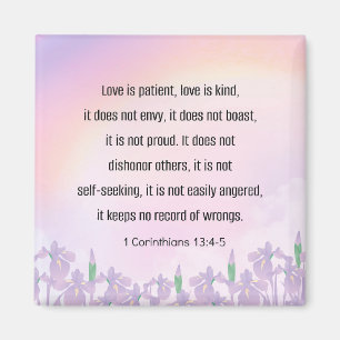 KÄRLEK - Scripture, 1 Corinthians 13 4-5, Magnet