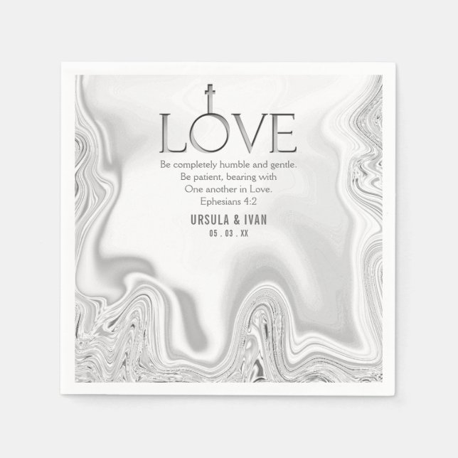 Kärlek Scripture Verse Ephesian 4:2 Bröllop Pappersservett (Framsidan)