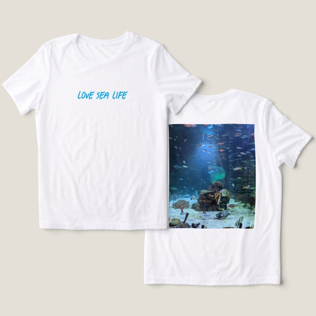 Kärlek Sea Life T Shirt (Design fram och bak)