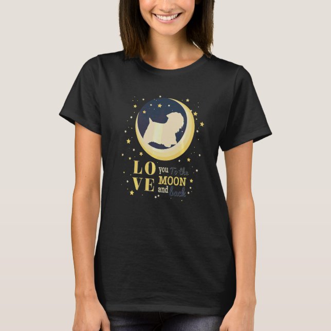 Kärlek Sealyham Terrier Hund till Måne T Shirt (Framsida)
