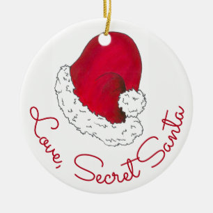 Kärlek, Secret Jultomten God jul Gift Julafton Julgransprydnad Keramik