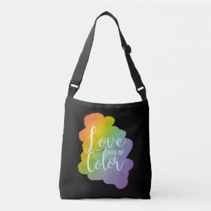Kärlek Sees No Färg Citote Rainbow Black Axelväska