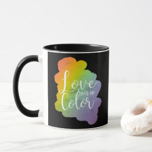 Kärlek Sees No Färg Citote Rainbow Black Mugg