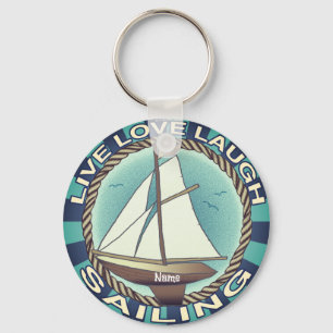 Kärlek Segelbåt Nyckelring