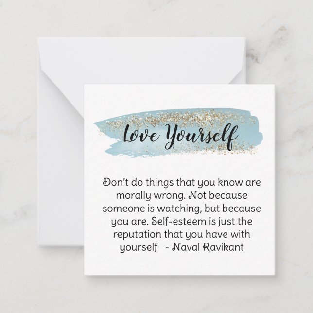 *~ Kärlek Self You Know Quote AP62 Note Card Anteckningskort (Framsida)