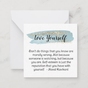 *~ Kärlek Self You Know Quote AP62 Note Card Anteckningskort