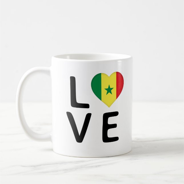 Kärlek - Senegal Flagga Kaffemugg (Vänster)