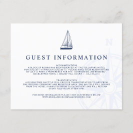 Kärlek Set Sail Nautical Sailboat Bröllop Guest In Tilläggskort