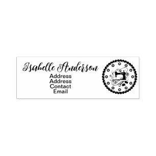 Kärlek Sewing Adress Business Självfärgande Stämpel