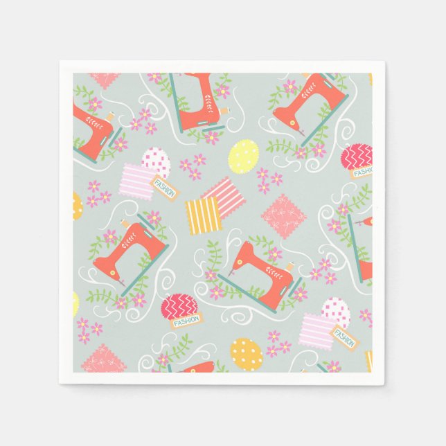 Kärlek Sewing Grått Pappersservett (Framsidan)