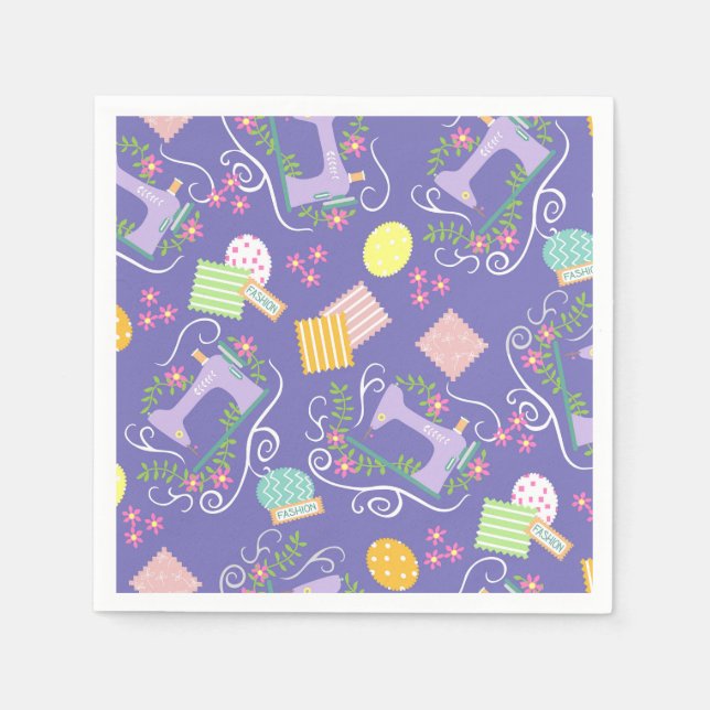 Kärlek Sewing Lila Pappersservett (Framsidan)