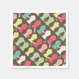 Kärlek Sewing Mannequin Brown Pappersservett