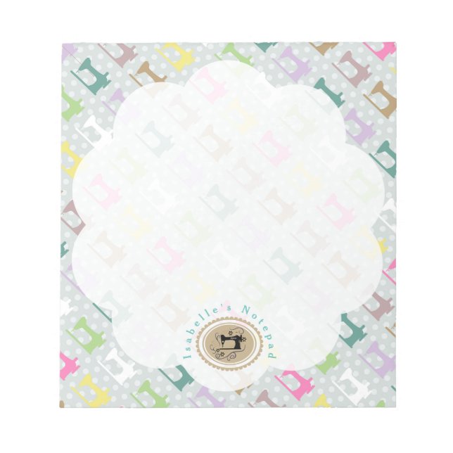 Kärlek Sewing Maskin Grått Anteckningsblock (Framsida)