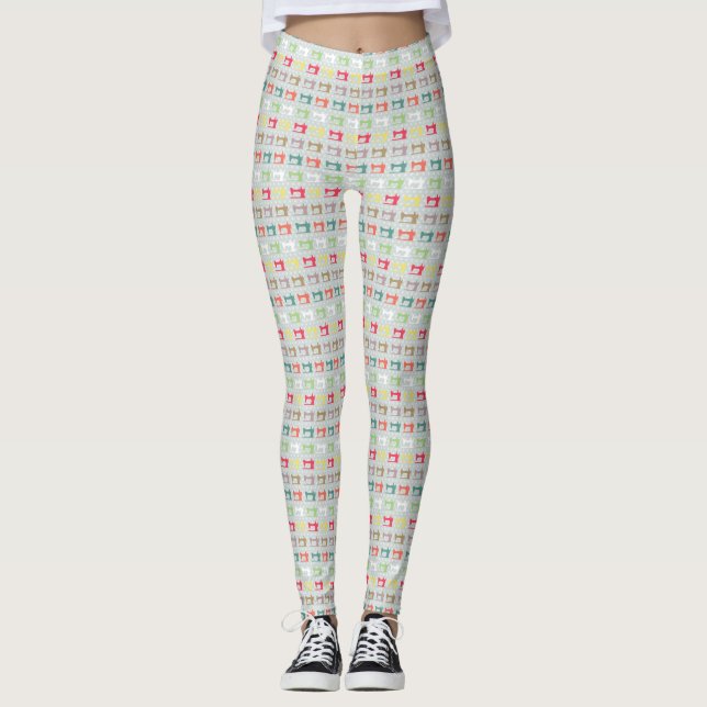 Kärlek Sewing Maskin Grått Leggings (Framsida)