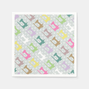 Kärlek Sewing Maskin Grått Pappersservett