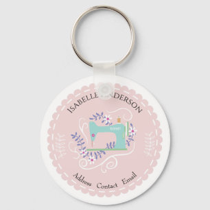 Kärlek Sewing Maskin. persikor Nyckelring