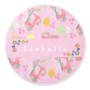 Kärlek Sewing Maskin Rosa Knopp