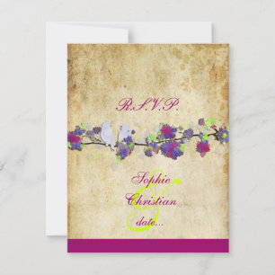 KÄRLEK SFÅGLAR, STORA RSVP/DIY färg OSA Kort