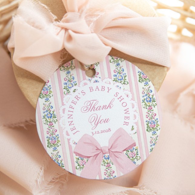 Kärlek Shack Baby Coquette Rosa Bow Tack Gåvor Etiketter (Skapare uppladdad)