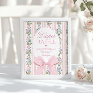 Kärlek Shack Baby Diaper raffle Coquette Bow Poster