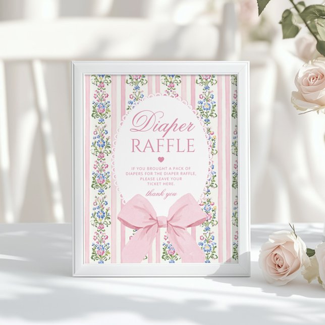 Kärlek Shack Baby Diaper raffle Coquette Bow Poster (Skapare uppladdad)