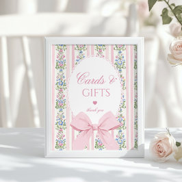 Kärlek Shack Baby-kort och gåvor Blommigt Bow Poster