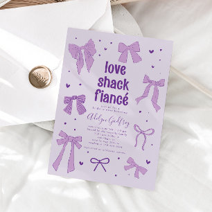 Kärlek Shack Fiance Lila Bow Möhippa Inbjudningar