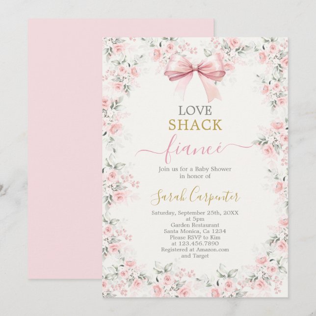 Kärlek Shack Fiancé Möhippa Inbjudningar (Fram/baksida)