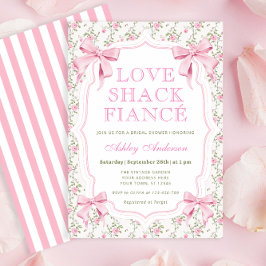 Kärlek Shack Fiance Rosa Bow Möhippa Inbjudningar