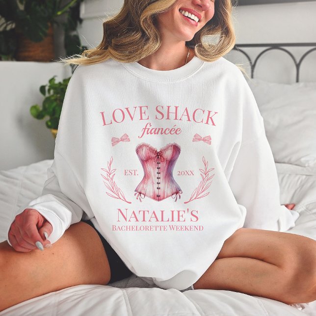 Kärlek Shack Fiancee Coquette Girly Bow Bacheloret T Shirt (Skapare uppladdad)