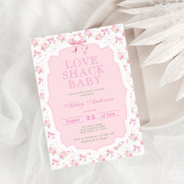Kärlek Shack Ro Blommigt Shabby chic babyskor för Inbjudningar