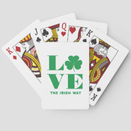 Kärlek Shamrock Klöver Irish Anpassningsbar Text G Casinokort