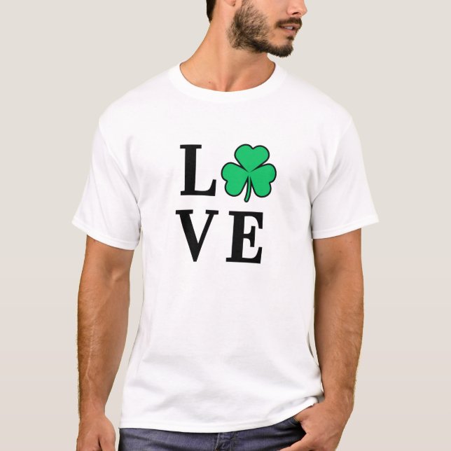 KÄRLEK Shamrock Klöver Irish Pride St patrick's da T Shirt (Framsida)