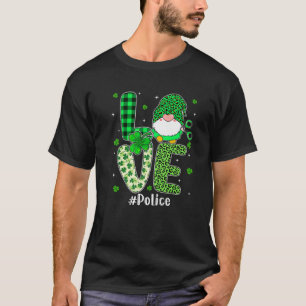 KÄRLEK Shamrock Leopard Pset St Pattys Day Police T Shirt