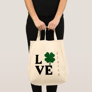 Kärlek Shamrock St patricks day Design Tygkasse