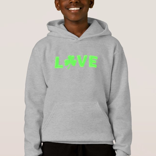 Kärlek Shamrock - St. Patrick's Day Irish Klöver T Shirt (Framsida)