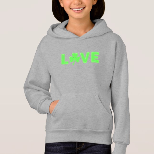 Kärlek Shamrock - St. Patrick's Day Irish Klöver T Shirt (Framsida)