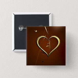 Kärlek Shards of Guld Badge Knapp