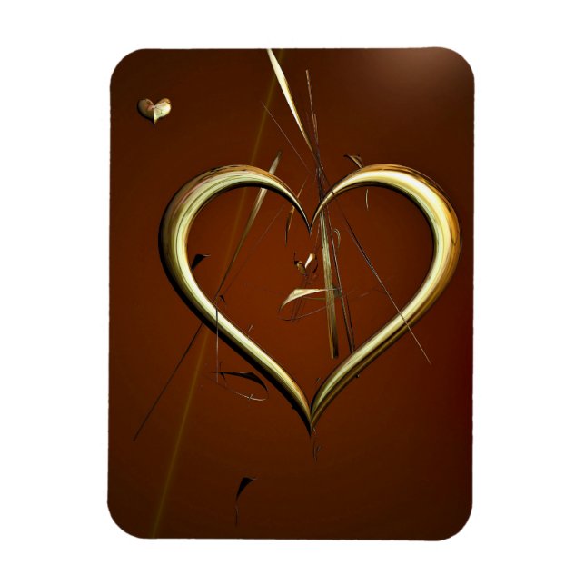 Kärlek Shards of Guld Flexible Magnet (Vertikal)