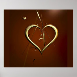 Kärlek Shards of Guld Poster