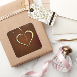 Kärlek Shards of Guld Stickers Fyrkantigt Klistermärke