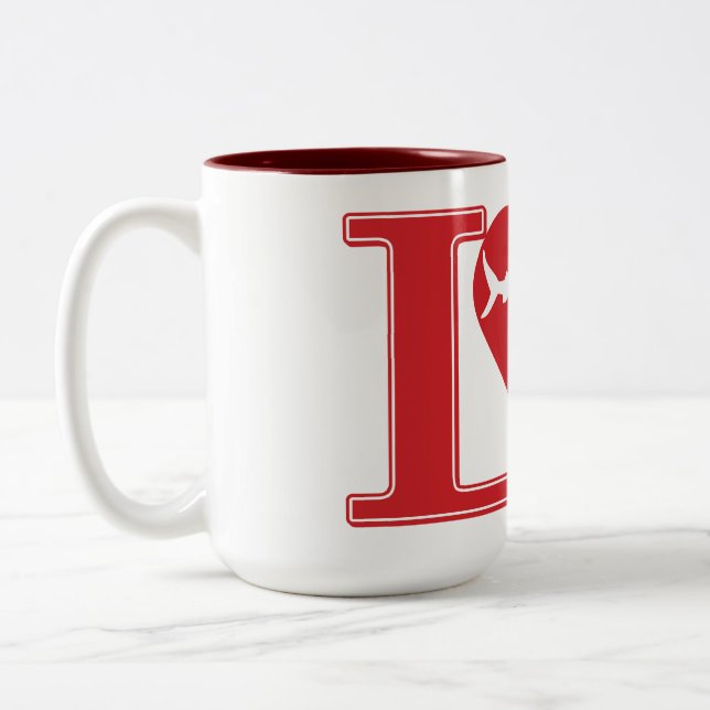 Kärlek Shark Två-Tonad Mugg (Vänster)