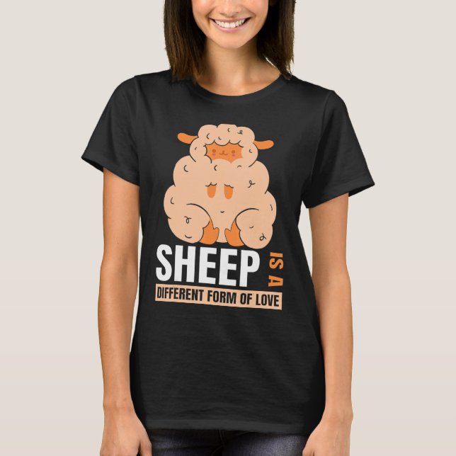 Kärlek Sheep Art T Shirt (Framsida)