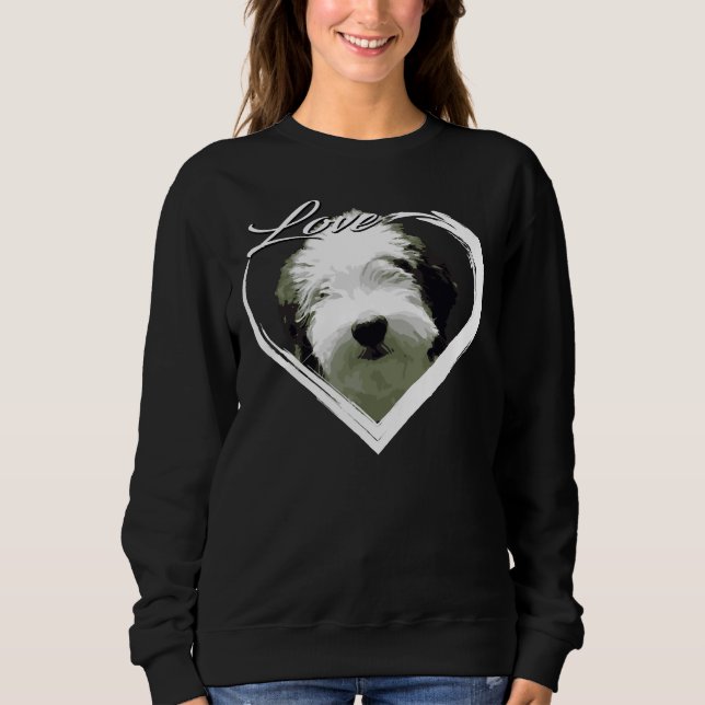 Kärlek Sheepadoodle Old English Sheepdog Pudel Kär T Shirt (Framsida)
