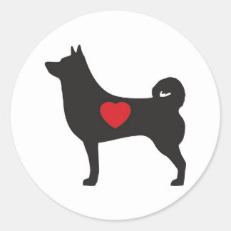 Kärlek Shiba Inu - Circle Sticker Runt Klistermärke