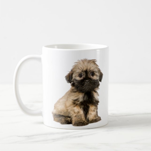 Kärlek Shih Tzu Puppy Hund kaffe Kopp Mugg (Vänster)